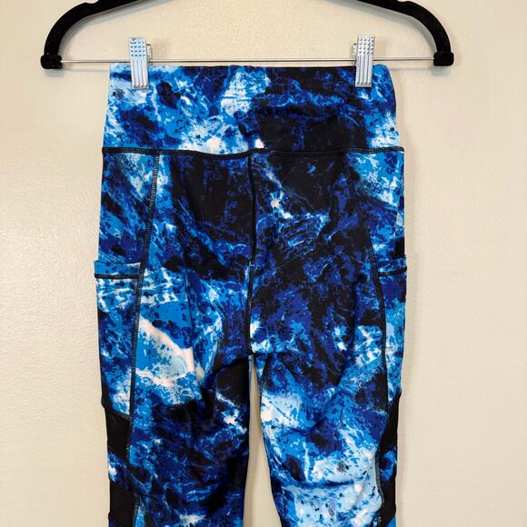 Pop Fit Leggings Womens S Small Blue Galaxy Athletic Yoga Active Workout Gym - Picture 4 of 7